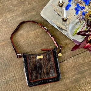 COPY - Brahmin Crossbody Brown and Multicolor travel purse leather